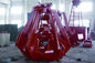 鉱物/鉱石の処理のための 8 m3 バケツが付いている赤い 40t 4 ロープの掘削機のグラブ サプライヤー